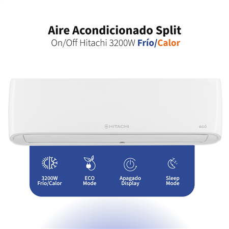 Aire Acondicionado Split Hitachi 3200W Frío/Calor HSP3200FCECO