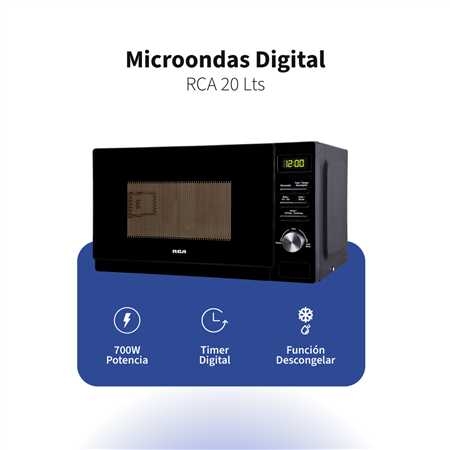 Microondas RCA 20Lts Digital Negro R100DIG20