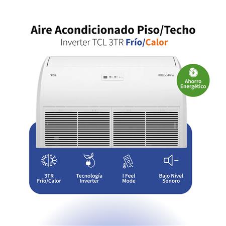 Aire Acondicionado Piso/Techo TCL 3TR Frío/Calor Inverter TEP-CF36AINV 8500W Unidad Interior+Unidad Exterior